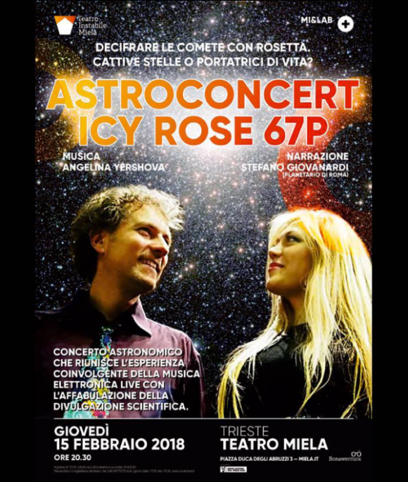  Poster del anuncio del AStroconcert Rosa helada 67P. 
