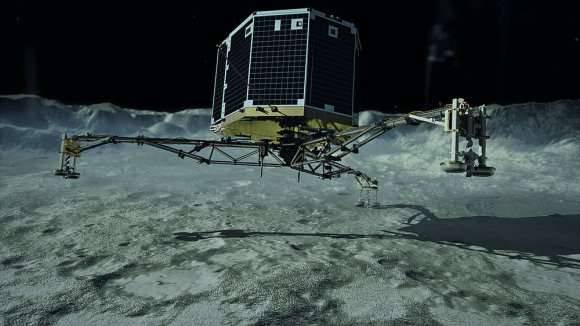  Acometizaje del módulo Philae, concepto artístico. Crédito de la imagen: Agencia Espacial Alemana.&nbsp; 